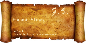 Ferber Vince névjegykártya